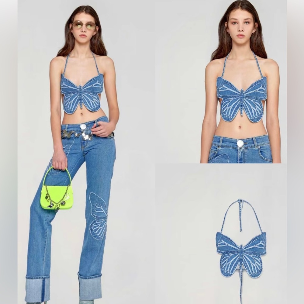 Blumarine Butterfly Denim Jeans